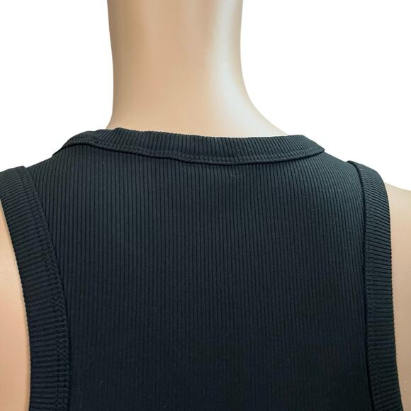 Zella Live In Rib Pocket Tank Dress Medium Black Knee Length Sporty Athleisure - Picture 6 of 8